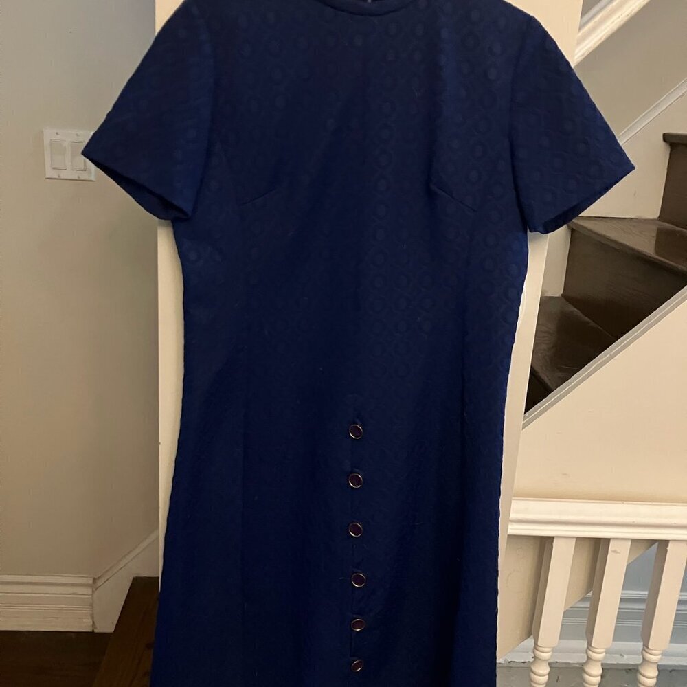 🍦Navy Polyester Dress with Fun Buttons - Picture 5 of 10